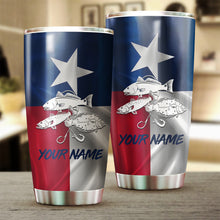 Load image into Gallery viewer, 1PC Texas Slam Redfish Puppy Drum, Speckled Trout, Flounder Customize name Stainless Steel Fishing Tumbler Cup Personalized Fishing gift fishing team - NQS758