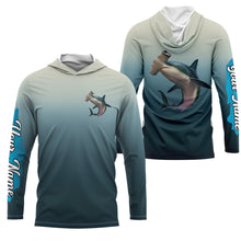 Load image into Gallery viewer, Hammerhead Shark fishing Custom sun protection long sleeve fishing jersey, Shark fishing shirts NQS4049