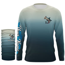 Load image into Gallery viewer, Hammerhead Shark fishing Custom sun protection long sleeve fishing jersey, Shark fishing shirts NQS4049