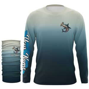 Hammerhead Shark fishing Custom sun protection long sleeve fishing jersey, Shark fishing shirts NQS4049