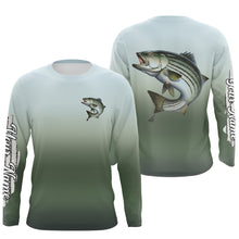 Load image into Gallery viewer, Striped Bass fishing Custom sun protection long sleeve fishing jersey, Striper fishing shirts NQS4050