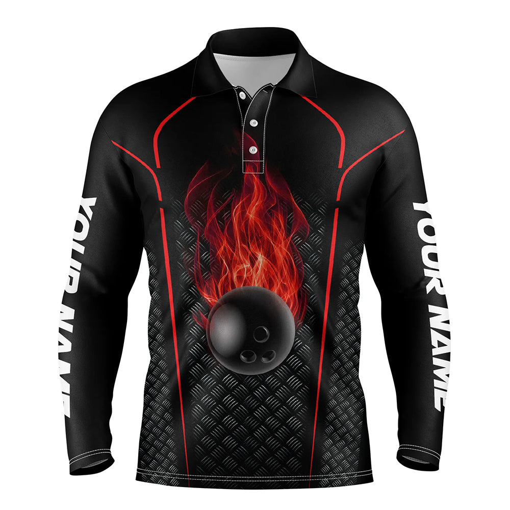 Bowling Shirt For men custom polo Bowling Jersey 3D Bowling Team Shirt For men | Red NQS6769