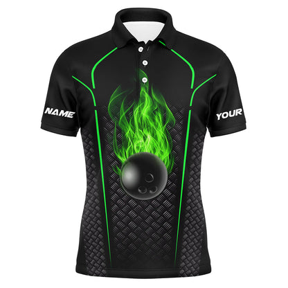 Bowling Shirt For men custom polo Bowling Jersey 3D Bowling Team Shirt For men | Green NQS6770