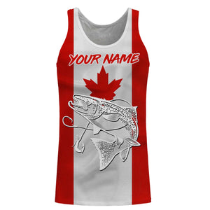 Chinook Salmon King Salmon Fishing Canadian Flag Customize name shirts NQS452