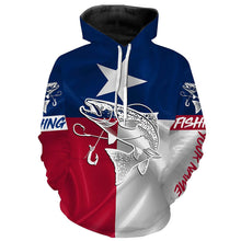 Load image into Gallery viewer, Chinook Salmon (King Salmon) Fishing Texas Flag Customize name All over print shirt NQS453