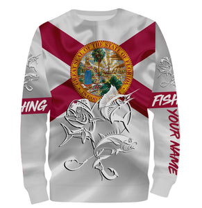 Offshore Slam Mahi mahi, Tuna, Sailfish fishing Florida State Flag custom name 3D All Over print shirts NQS465