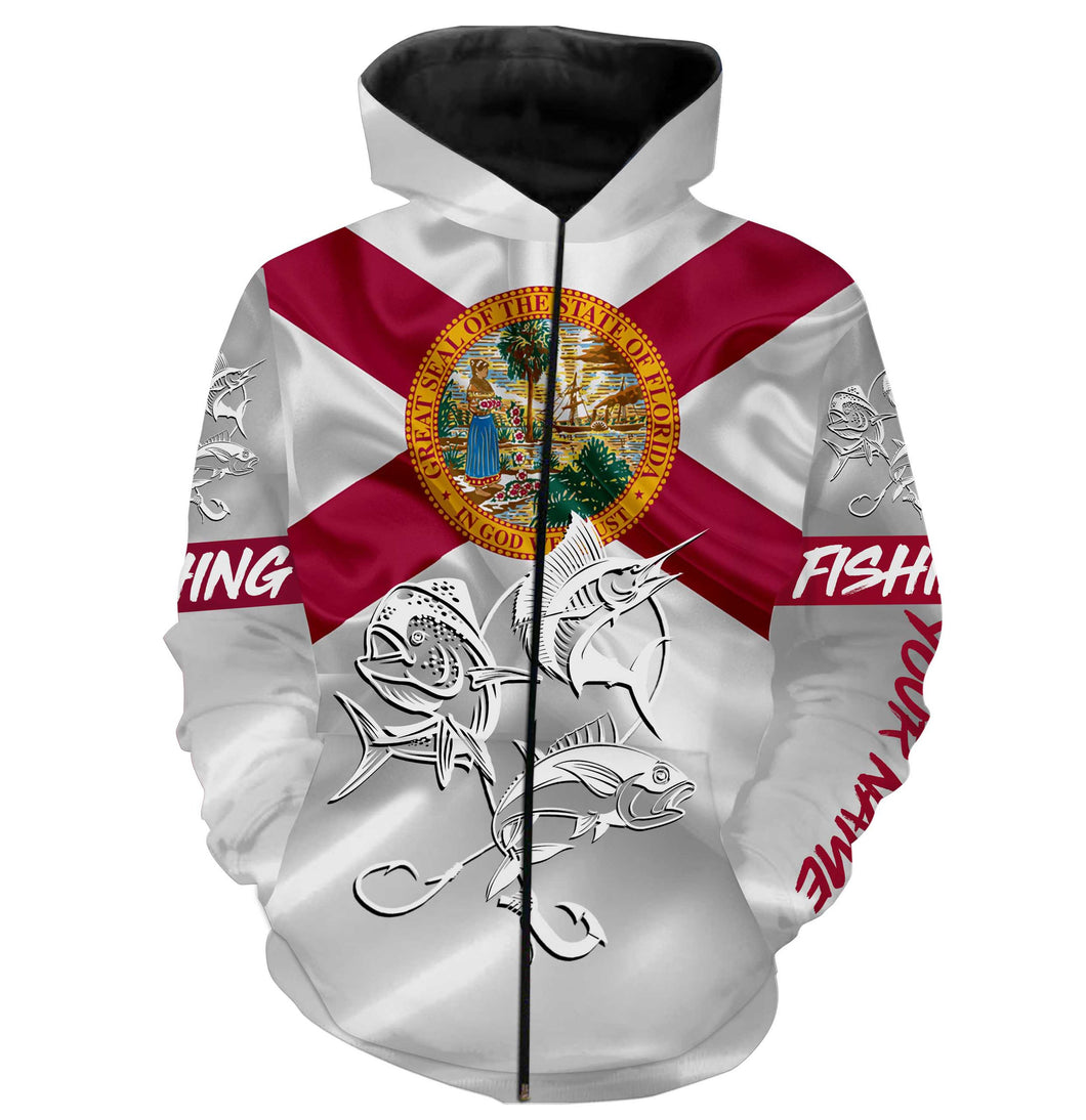 Offshore Slam Mahi mahi, Tuna, Sailfish fishing Florida State Flag custom name 3D All Over print shirts NQS465