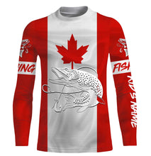 Load image into Gallery viewer, Northern Pike Fishing 3D Canadian Flag Customize name All over print shirts NQS471