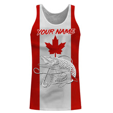 Load image into Gallery viewer, Northern Pike Fishing 3D Canadian Flag Customize name All over print shirts NQS471