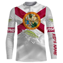 Load image into Gallery viewer, Bass Fishing Florida FL Flag Patriotic Customize Fishing Shirts  For Men, Women, Kid NQS480