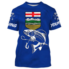 Load image into Gallery viewer, Rainbow Trout Fishing Alberta Flag Customize name 3D All over print shirts NQS509