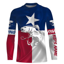 Load image into Gallery viewer, Redfish Puppy Drum Tattoo fishing Texas Flag 3D All Over print shirts saltwater personalized fishing apparel NQS399