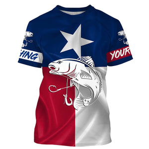 Redfish Puppy Drum Tattoo fishing Texas Flag 3D All Over print shirts saltwater personalized fishing apparel NQS399