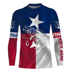 Speckled trout fishing tattoo Texas Flag personalized 3D All Over print shirts NQS400