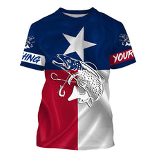 Load image into Gallery viewer, Speckled trout fishing tattoo Texas Flag personalized 3D All Over print shirts NQS400