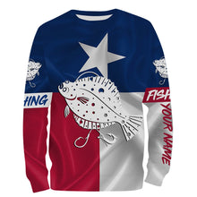 Load image into Gallery viewer, Flounder Tattoo fishing Texas Flag 3D All Over print shirts saltwater personalized fishing apparel for Adult and kid NQS401