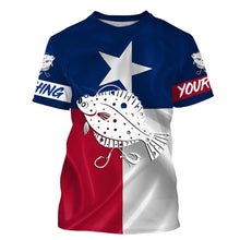 Load image into Gallery viewer, Flounder Tattoo fishing Texas Flag 3D All Over print shirts saltwater personalized fishing apparel for Adult and kid NQS401