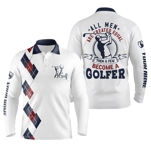 Funny Men golf polo shirts custom all men are created equal then a few become a golfer golf outfit men NQS4697