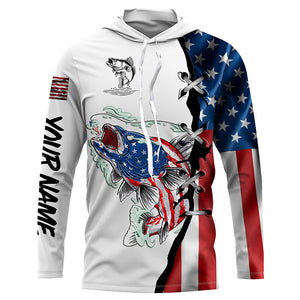 Walleye fishing legend American flag patriot UV protection Customize name long sleeves fishing shirts NQS4493