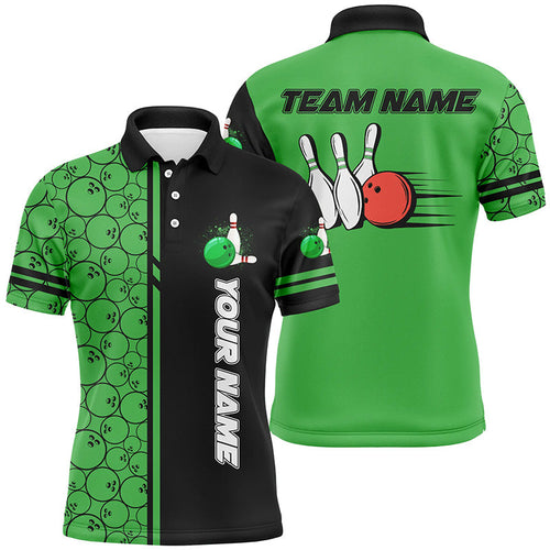 Mens polo bowling shirts Custom black and green camo vintage bowling shirts, men bowling jerseys NQS7150