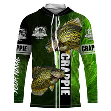 Load image into Gallery viewer, Crappie fishing green shirt Custom name UV Long Sleeve Fishing Shirts, fishing gifts for men, women, kid NQS1612