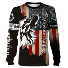 Load image into Gallery viewer, Coyote Hunting Camo American flag patriotic coyote tattoo Customize Name 3D All Over Printed Shirts NQS1406