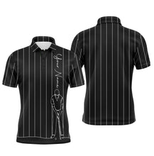 Load image into Gallery viewer, Personalized mens golf polo shirts custom name golf tops mens, golf gifts for men | Black NQS4654