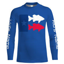 Load image into Gallery viewer, Texas Fishing Texas Flag patriotic Customize Name UV protection quick dry long sleeves fishing shirts UPF 30+ NQS2204