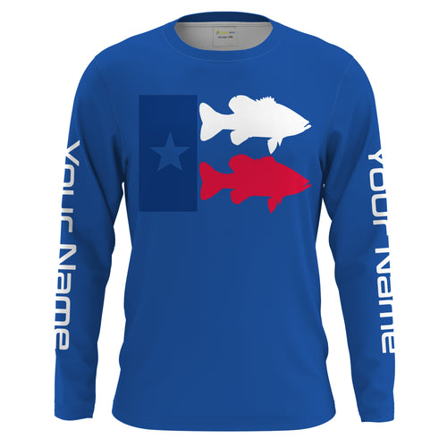 Texas Fishing Texas Flag patriotic Customize Name UV protection quick dry long sleeves fishing shirts UPF 30+ NQS2204