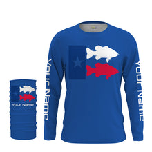 Load image into Gallery viewer, Texas Fishing Texas Flag patriotic Customize Name UV protection quick dry long sleeves fishing shirts UPF 30+ NQS2204