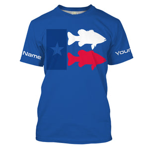 Texas Fishing Texas Flag patriotic Customize Name UV protection quick dry long sleeves fishing shirts UPF 30+ NQS2204