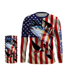 Load image into Gallery viewer, Tuna Fishing American Flag Custom Long Sleeve performance Fishing Shirts, Personalized Fishing gifts Fishing jerseys - NQS2806