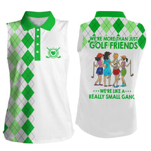 Load image into Gallery viewer, Womens sleeveless polo shirts multi-color argyle plaid we&#39;re more than golf friends we&#39;re small gang NQS4904