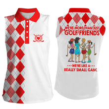 Load image into Gallery viewer, Womens sleeveless polo shirts multi-color argyle plaid we&#39;re more than golf friends we&#39;re small gang NQS4904