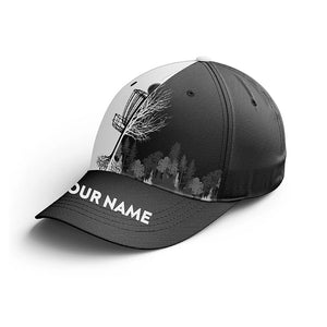 Personalized Black and white disc golf basket hat custom name disc golf baseball golf cap NQS4544