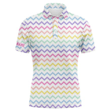 Load image into Gallery viewer, Rainbow Colors pattern golf shirts custom name Mens golf polo shirts, mens golf polo tops NQS4924