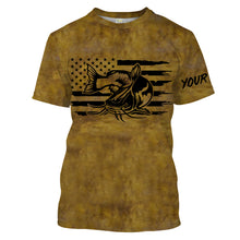 Load image into Gallery viewer, Flathead Catfish Fishing jerseys American flag patriotic, Catfish Long Sleeve Fishing Shirts NQS2208