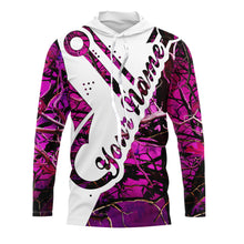 Load image into Gallery viewer, Pink camo fish hook Fishing camo Customize long sleeves fishing shirts NQS1819