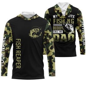 My favorite fishing buddy calls me dad Bass fishing Camo long sleeve shirt Custom gift for dad, father NQS1165