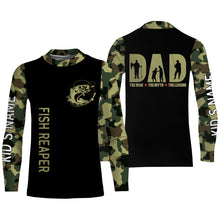 Load image into Gallery viewer, Dad The man, the myth, the legend camo Bass fishing shirts custom sun protection fishing gift for dad NQS1166