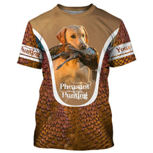 Load image into Gallery viewer, Yellow Labs Pheasant hunting dog Custom name All over print Shirts, Personalized hunting gifts FSD3997