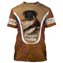 Load image into Gallery viewer, Black Labs Pheasant hunting dog Custom name All over print Shirts, Personalized hunting gifts FSD3998