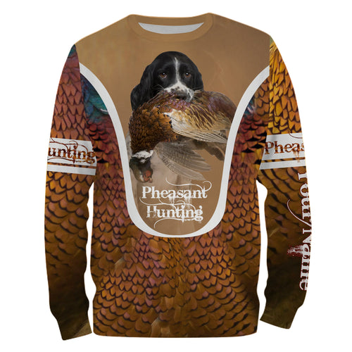 English Springer Spaniel Pheasant hunting dog Custom name All over print Shirts, Personalized gifts FSD4001