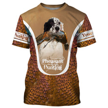 Load image into Gallery viewer, English Setter Pheasant hunting dog Custom name All over print Shirts, Personalized Hunting gifts FSD4002