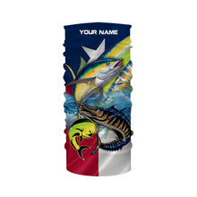 Load image into Gallery viewer, Mahi Mahi, Wahoo, Tuna fishing Texas flag UV protection Customize name long sleeves UPF 30+ personalized fishing gift NQS1971