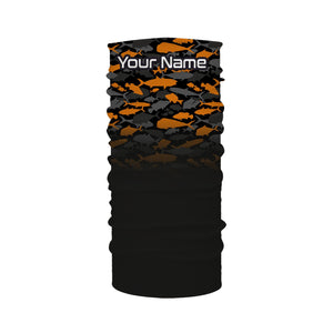 Fishing black orange camouflage UV long sleeve, hooded camo shirts Custom fishing apparel NQS2514