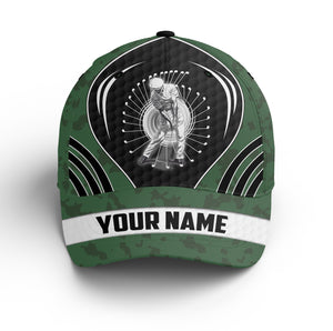 Golfer hat golf clubs green camo custom name sun hats for men,  golf caps and hats unique golf gifts NQS4678