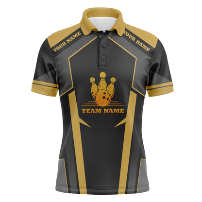 Custom bowling shirt for men – personalized team jersey front view