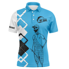 Load image into Gallery viewer, Funny golf shirts skull custom Mens golf polos shirts your hole is my goal, golf gifts for him | Blue NQS4590