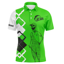 Load image into Gallery viewer, Funny golf shirts skull custom Men golf polos shirts your hole is my goal, golf gifts for him | Green NQS4590